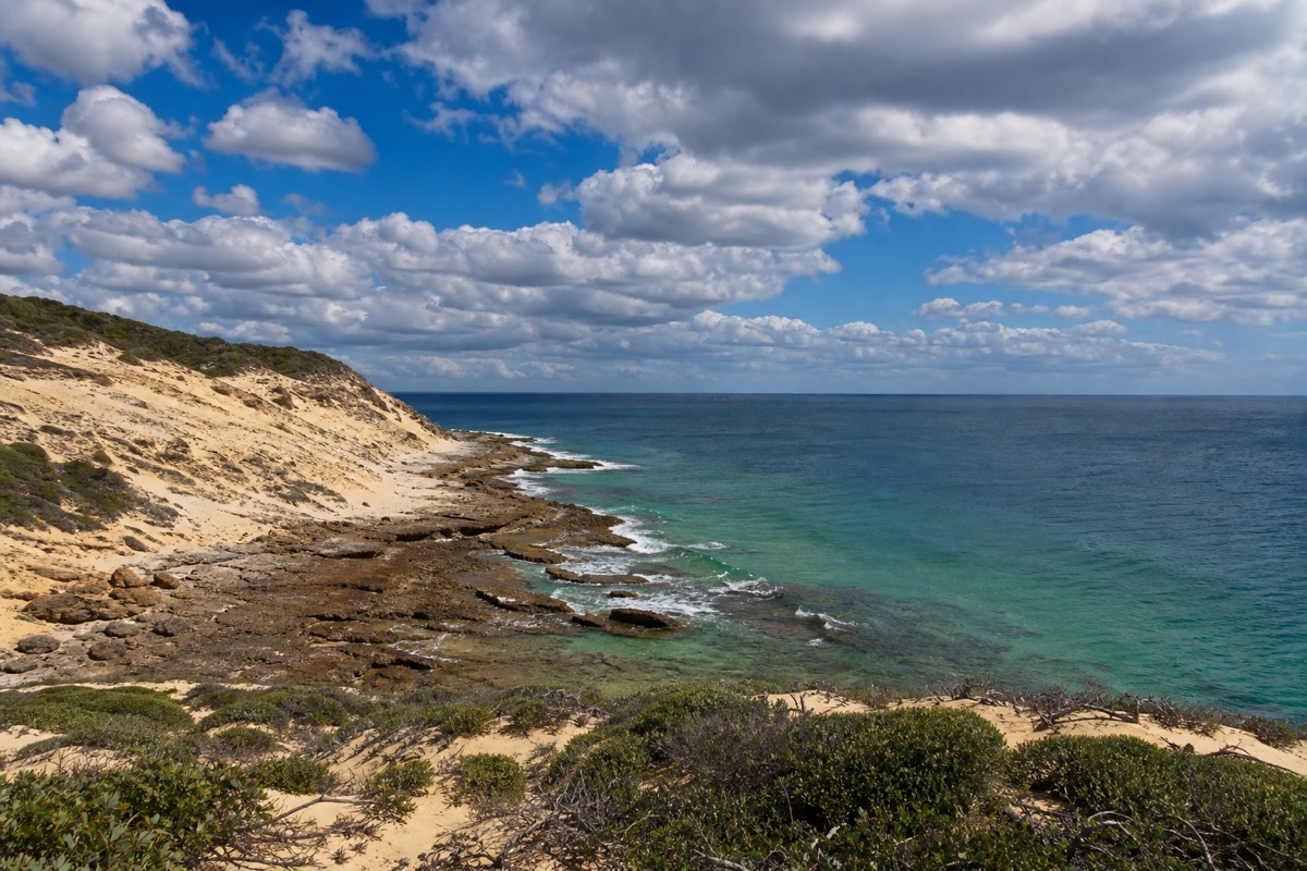 The coastline near North Point and Honeymoon Bay