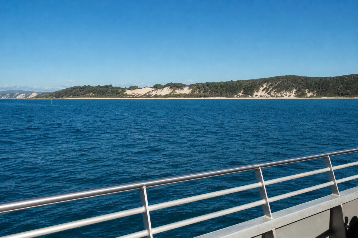 View across a sea passage toward North Stradbroke Island